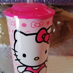 Hello Kitty Pink Tumbler with Straw